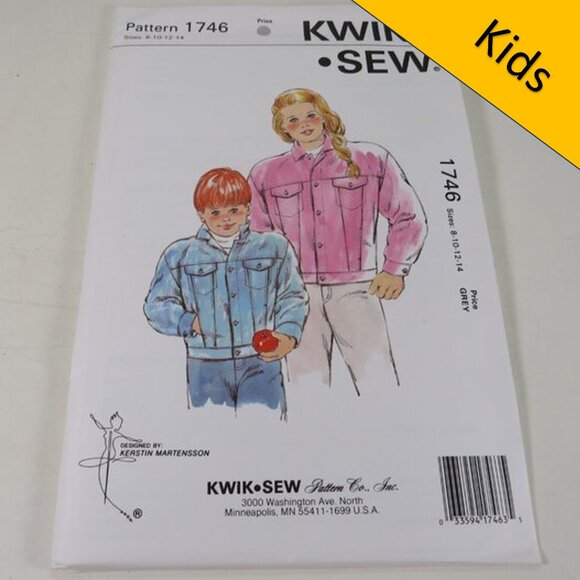 Kwik Sew 1746 Clothing Pattern Child's Jeans Jacket Coat UNCUT - Picture 1 of 4